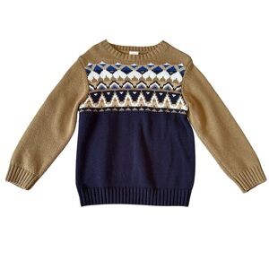 Gymboree Tan and Blue Knit Sweater